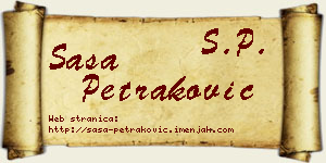 Saša Petraković vizit kartica